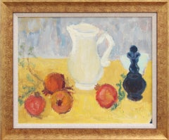 Retro Still Life with White Pitcher and Fruit