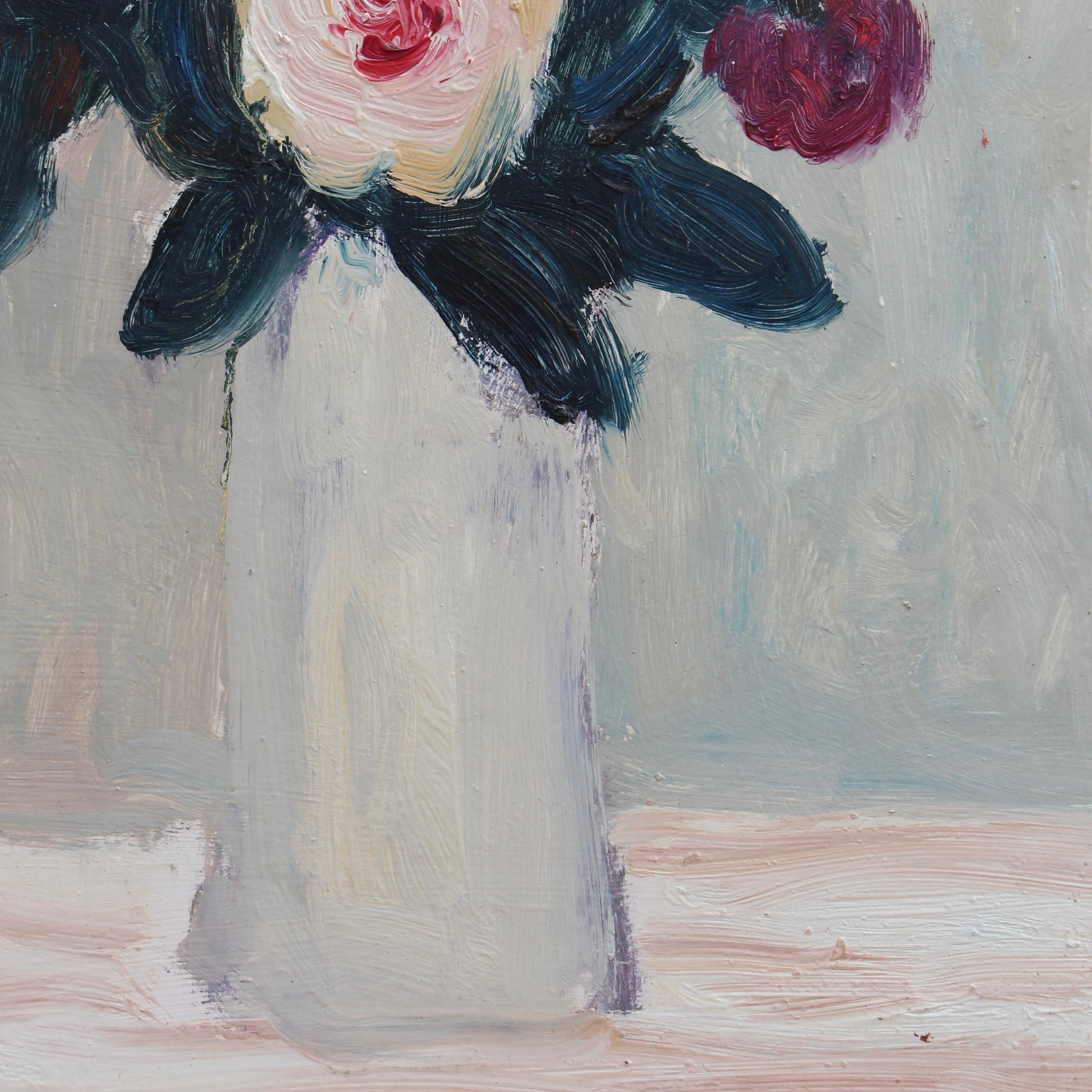 'Un Bouquet de Fleurs' by Anna Costa, French Still Life Oil Painting For Sale 9