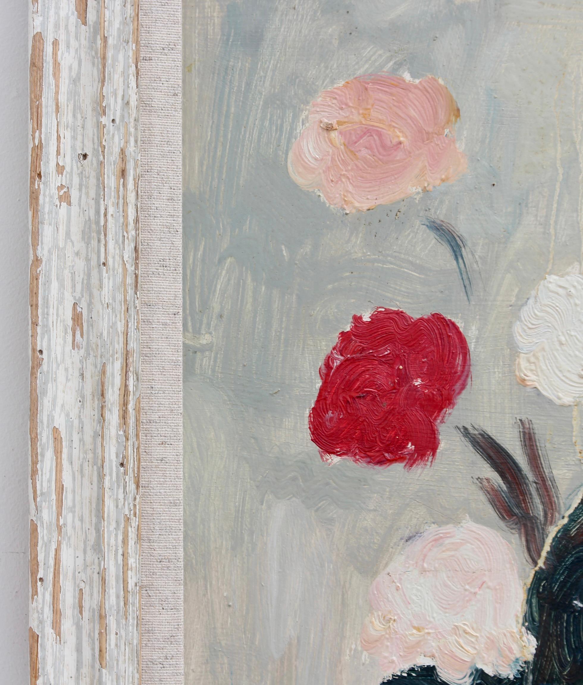 'Un Bouquet de Fleurs' by Anna Costa, French Still Life Oil Painting For Sale 4