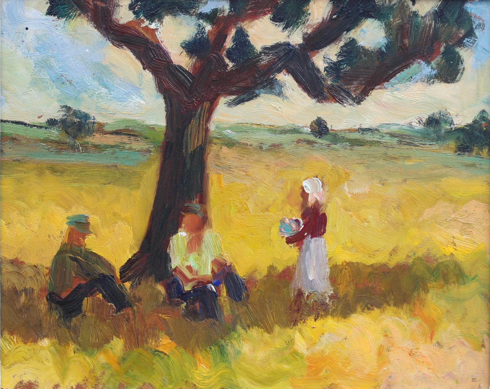 Anna Costa Portrait Painting - Villagers Resting in the Shade