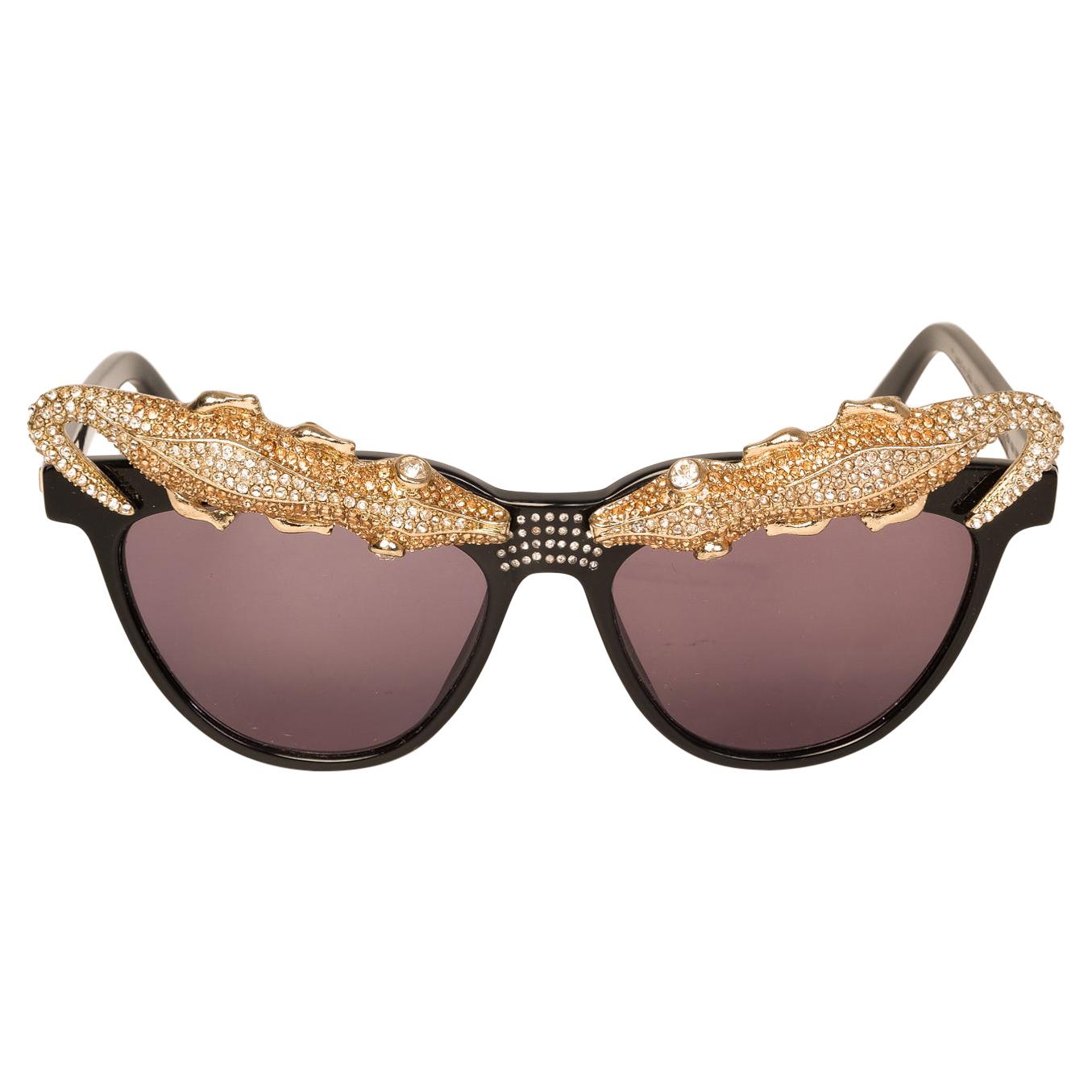 Anna Dello Russo X H&M Alligator Topped (938190) Sunglasses at 1stDibs
