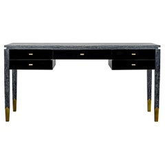 Anna Desk in Black Limed Oak, Handcrafted in Portugal by Duistt