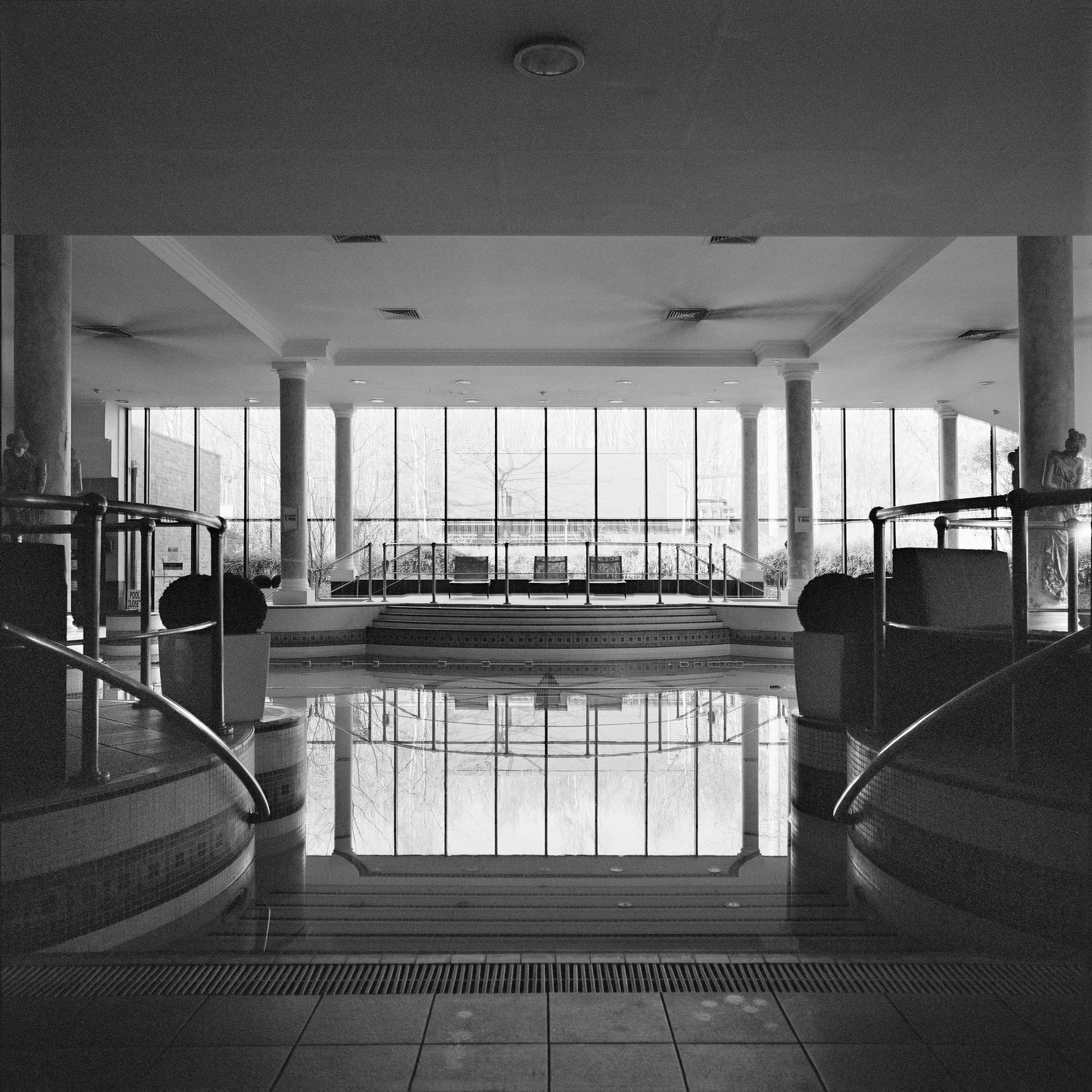 Monochrome Square Architecture Photography: Swimming Pool Design