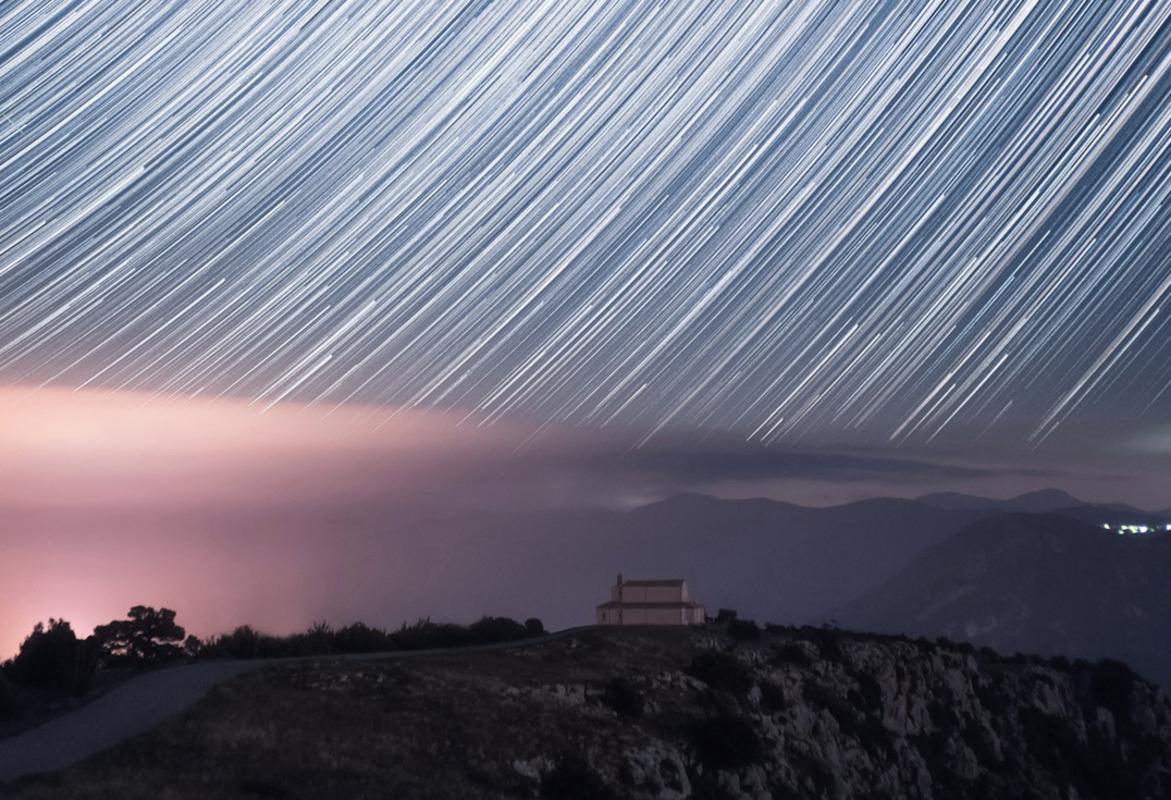 Intense Star-Trails Over France. Blue photo by Anna Dobrovolskaya-Mints. 2