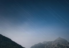 Maloja Pass Switzerland Night Photography: Small Image, Black Frame with Glass