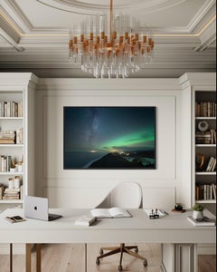 Lampes du Nord en Islande par Anna Dobrovolskaya-Mints. Couleur verte, grande photo
