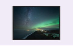 Les Lights en Islande. Photo grand format de couleur verte