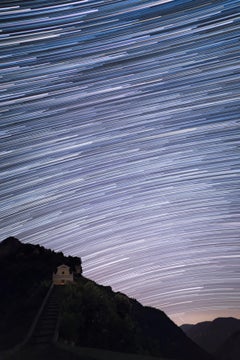 Star-trails in France. Color night photo by Anna Dobrovolskaya-Mints