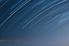Vibrant Star-Trails Reflections Over Water. Floating frame, museum glass