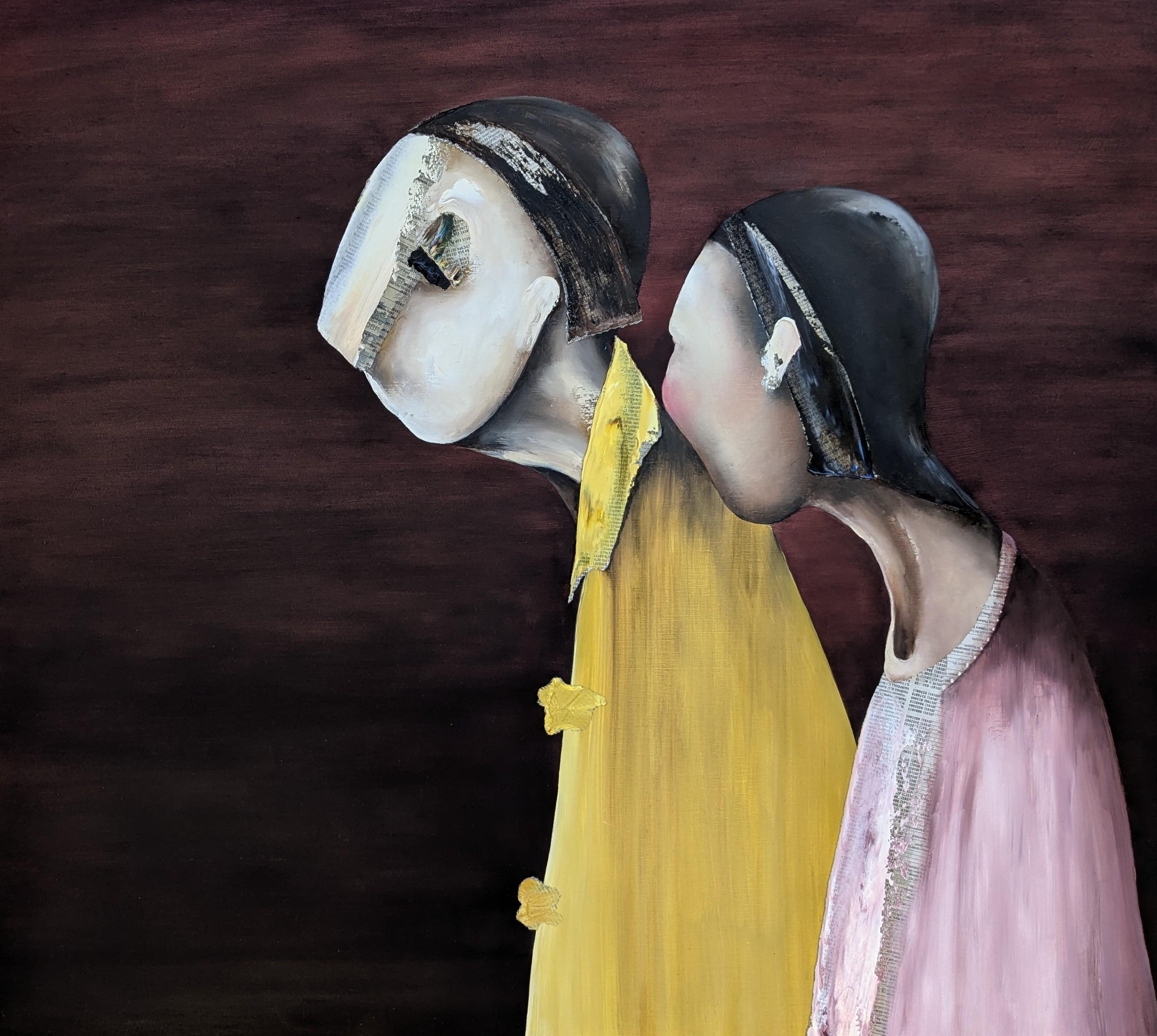 Anna E Davies Figurative Painting - The Conversation