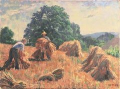 'Harvest Scene',  Danish Impressionist Oil, Paris, Académie Julian, Benezit