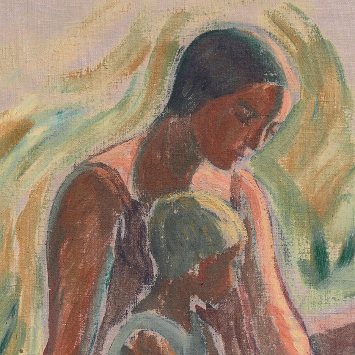 'Mother and Child', Woman Impressionist, Paris, Académie Julian, Benezit For Sale 1