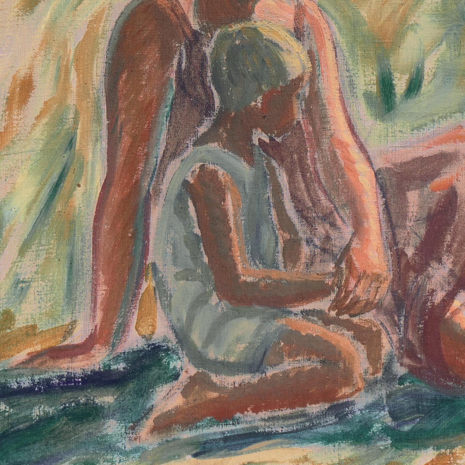 Mère et enfant, femme impressionniste, Paris, Académie Julian, Benezit en vente 1