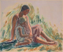 Mère et enfant, femme impressionniste, Paris, Académie Julian, Benezit