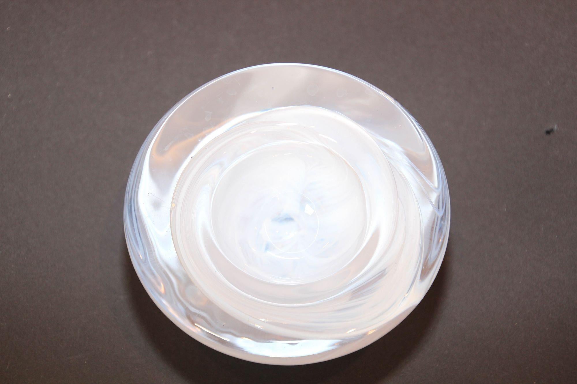 Minimalist Anna Ehrner for Kosta Boda White Crystal, 1990s For Sale