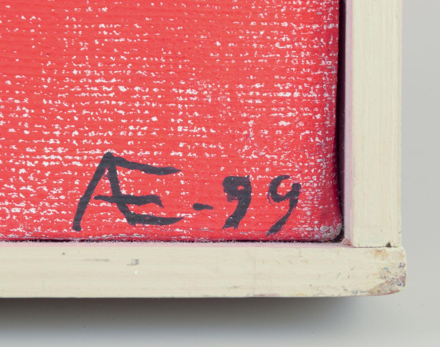 Anna Ekvall, eingetragene schwedische Künstlerin.  Öl auf Leinwand. Abstrakte Zusammensetzung. (Ende des 20. Jahrhunderts) im Angebot