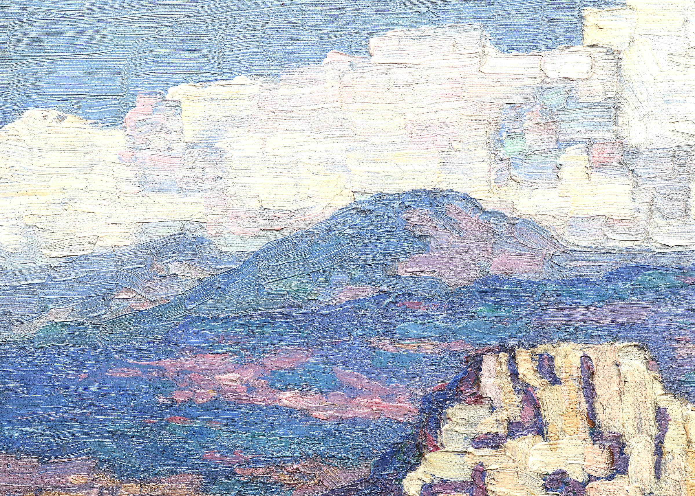 Chalk Butte (Montana), 1916 Oil Landscape Painting, American Impressionist  3