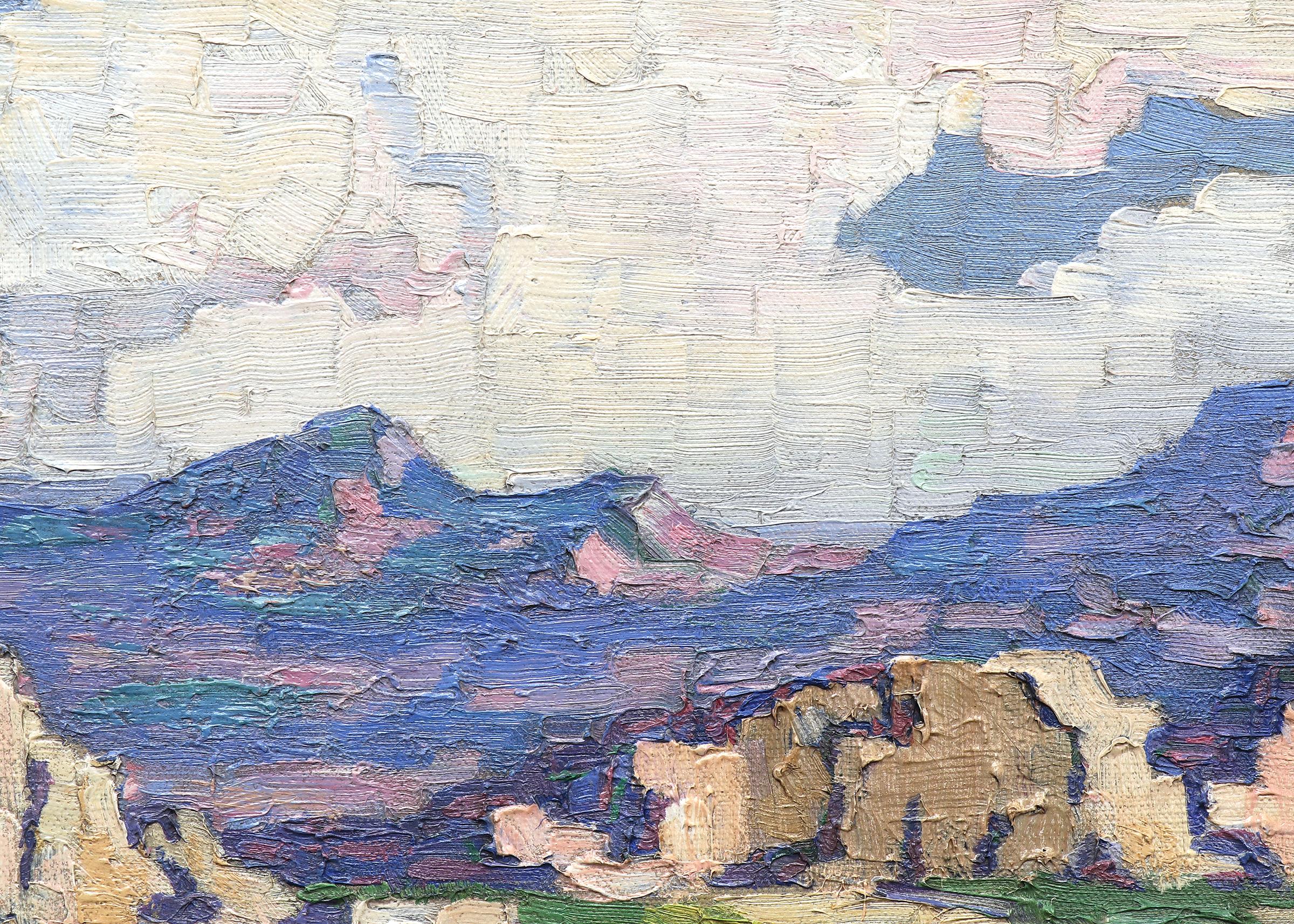 Chalk Butte (Montana), 1916 Oil Landscape Painting, American Impressionist  4