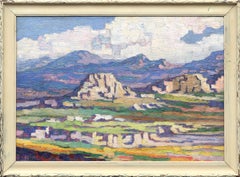 Chalk Butte (Montana), 1916 Oil Landscape Painting, American Impressionist 