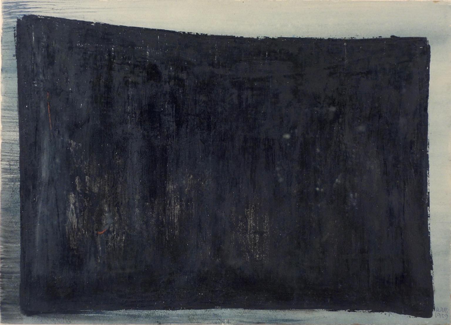 No. 19 – 1959 (S. Remy – noir noir) - Painting by Anna-Eva Bergman