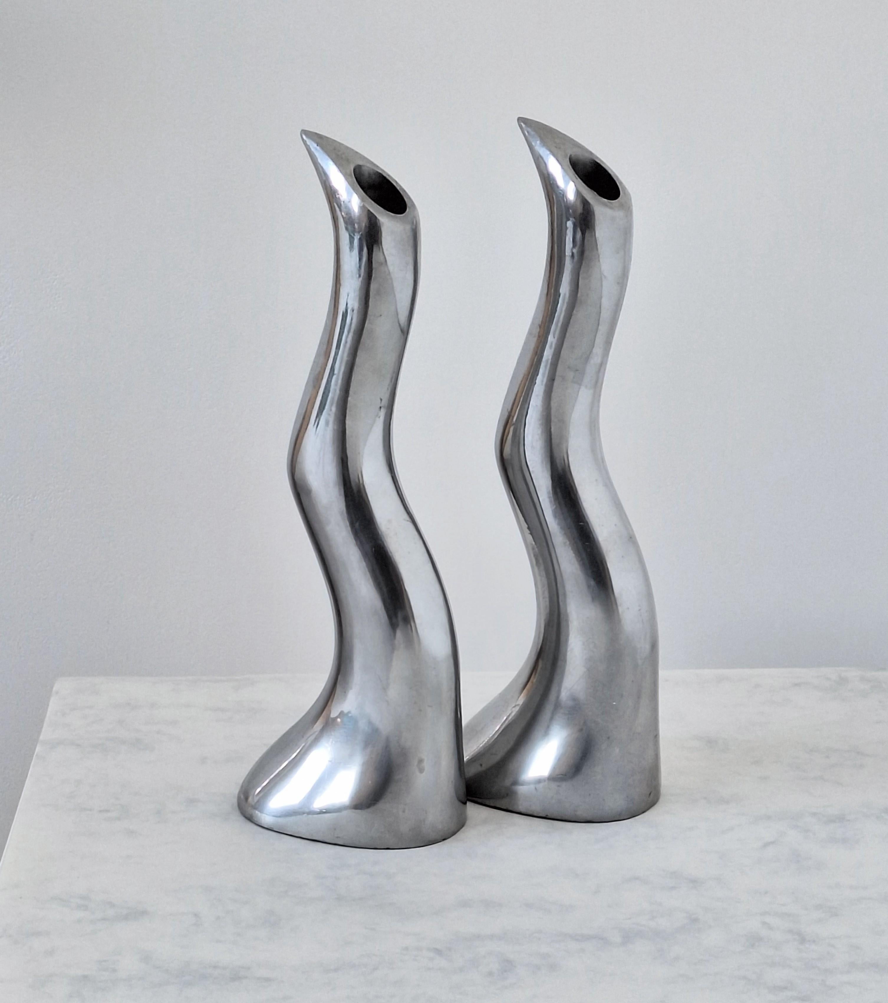 Anna Everlund Modernist Aluminium Candlesticks For Sale 5