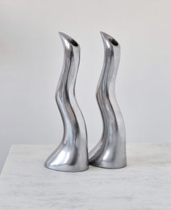 Anna Everlund Modernist Aluminium Candlesticks