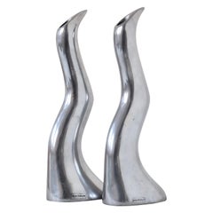 Anna Everlund Modernist Aluminium Candlesticks