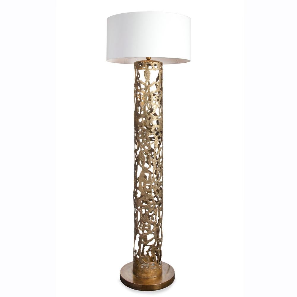Anna Floor Lamp in Solid Bronze For Sale