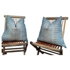 Fodera per cuscino di design "Anna French Javanese Stripe Spa Blue Antilles" — Set da 2
