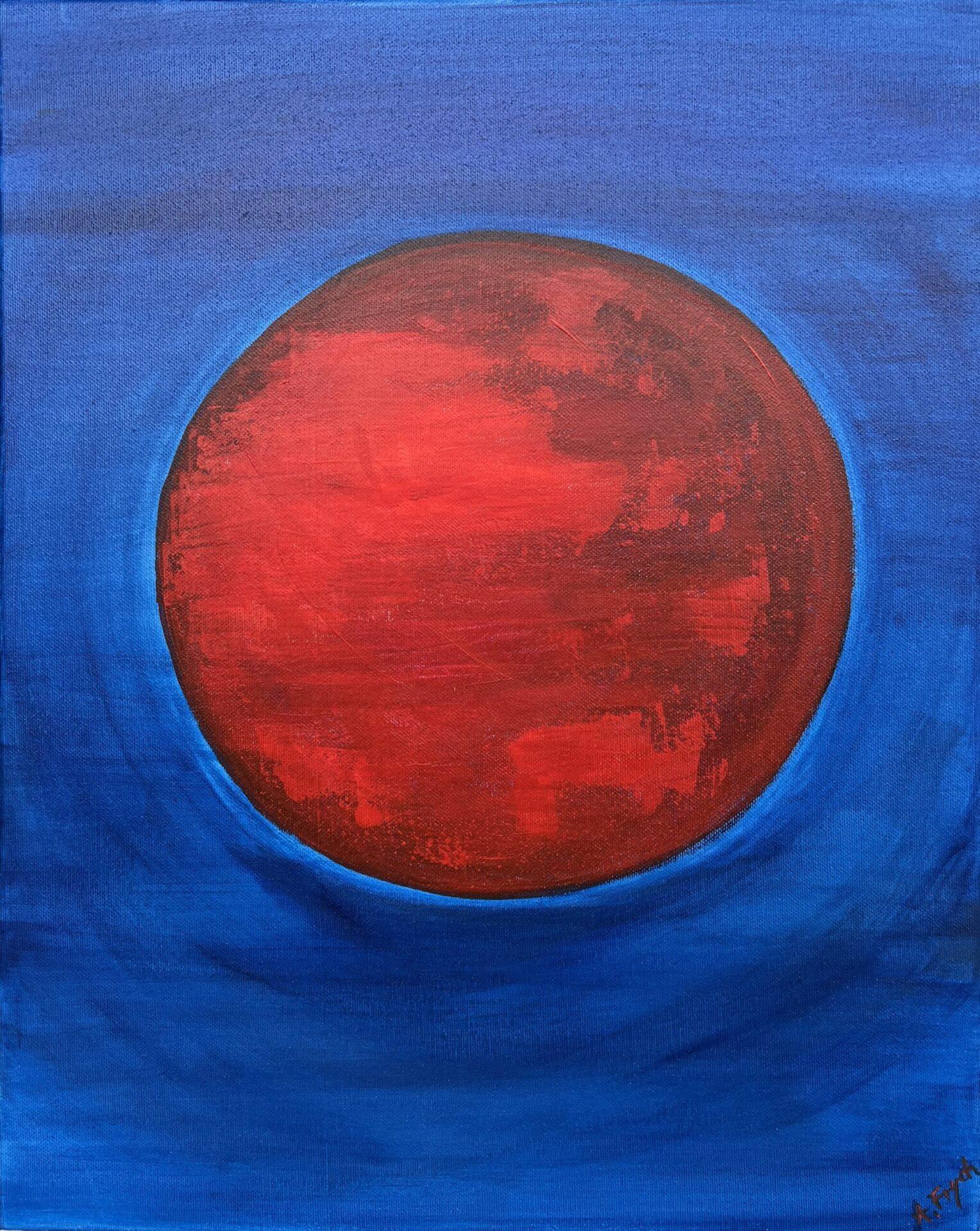 Red moon - Painting by Anna Fryszkowska