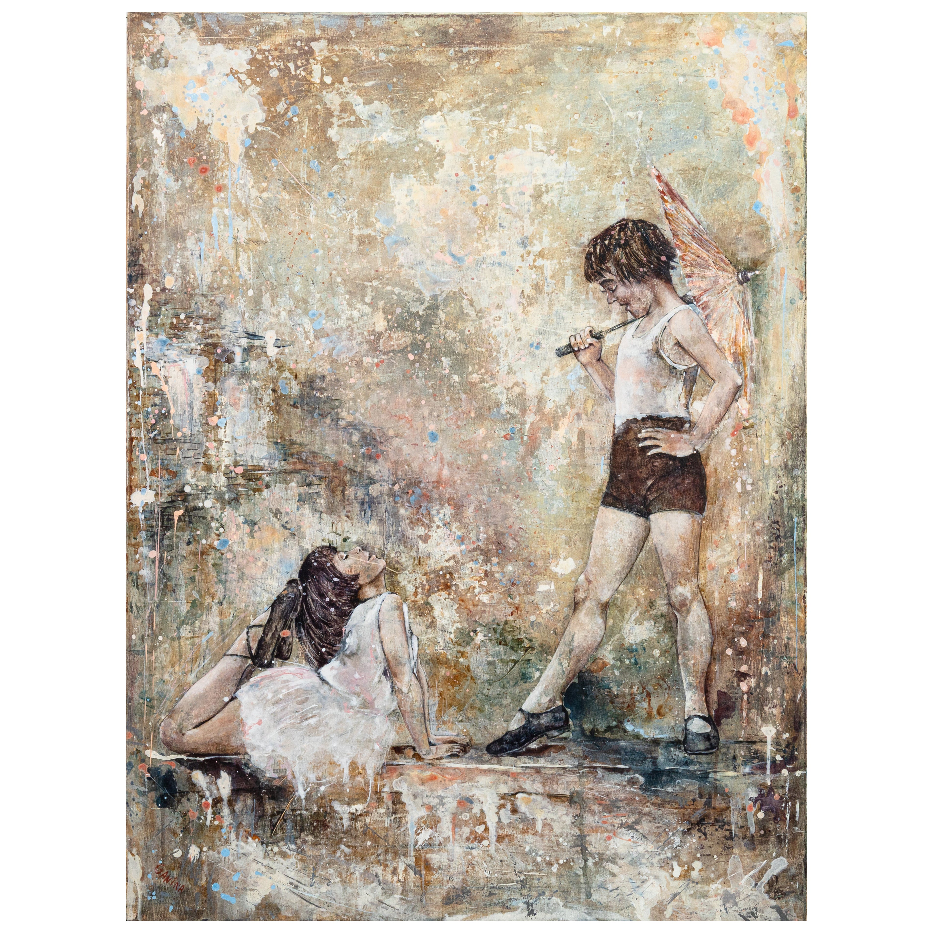 Anna Ganina Queens of Summer Signiert Zeitgenössischer Surrealismus Acrylgemälde