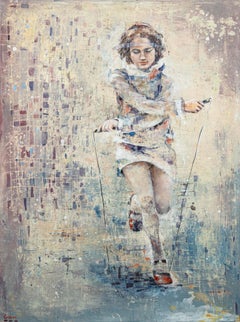 Anna Ganina Recapturing Summer Signed Contemporary Surrealism Acrylic Painting