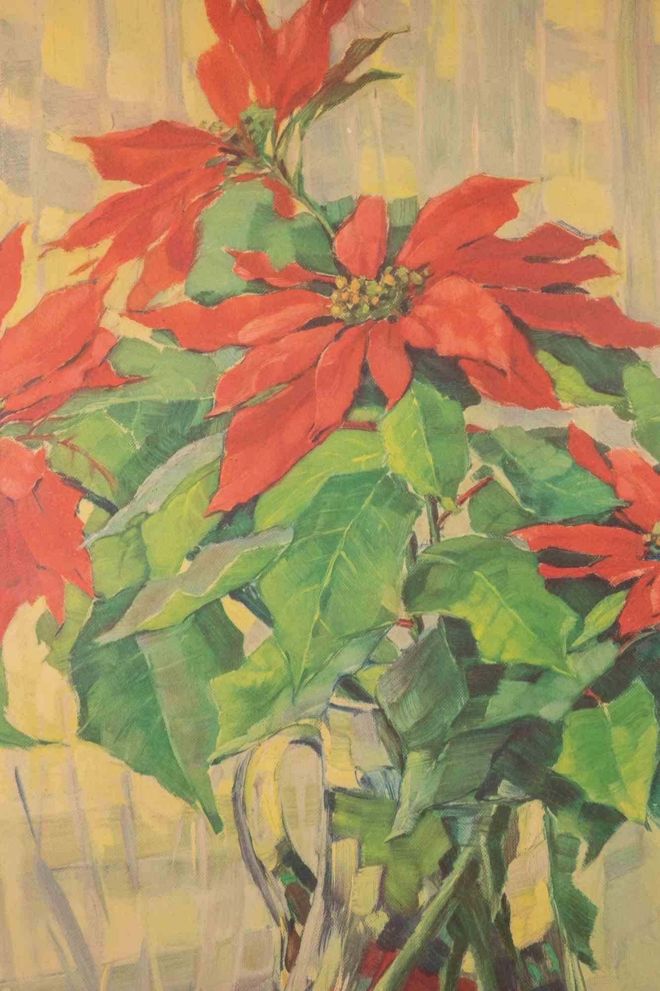 Natura morta con fiori - Pittura a olio di Anna Gasteiger - Inizio XX secolo 2