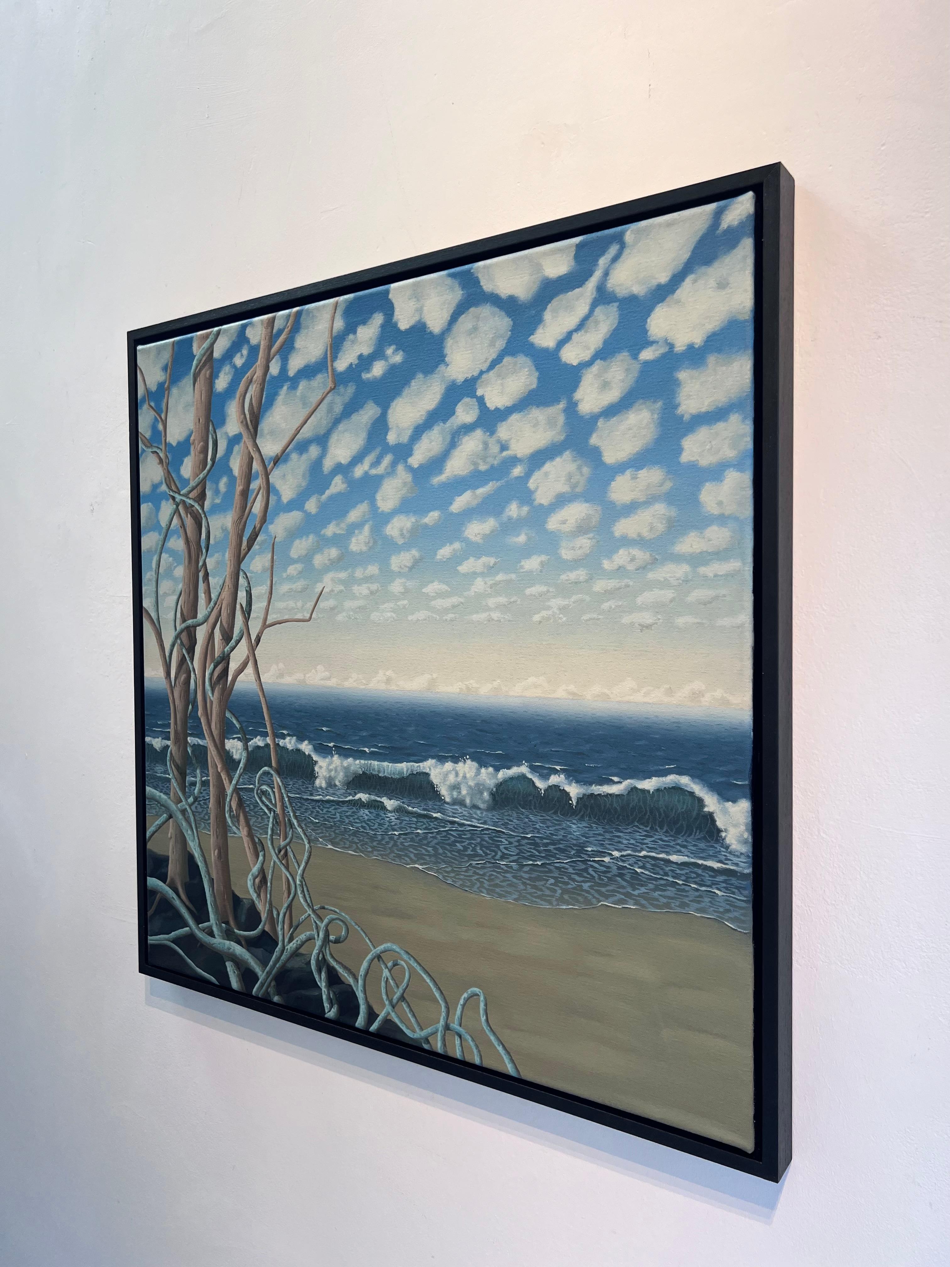 Celestial Cloudscape-original realism surreal seascape-ocean-cloudscape painting - Surrealist Painting by Anna Geerdes