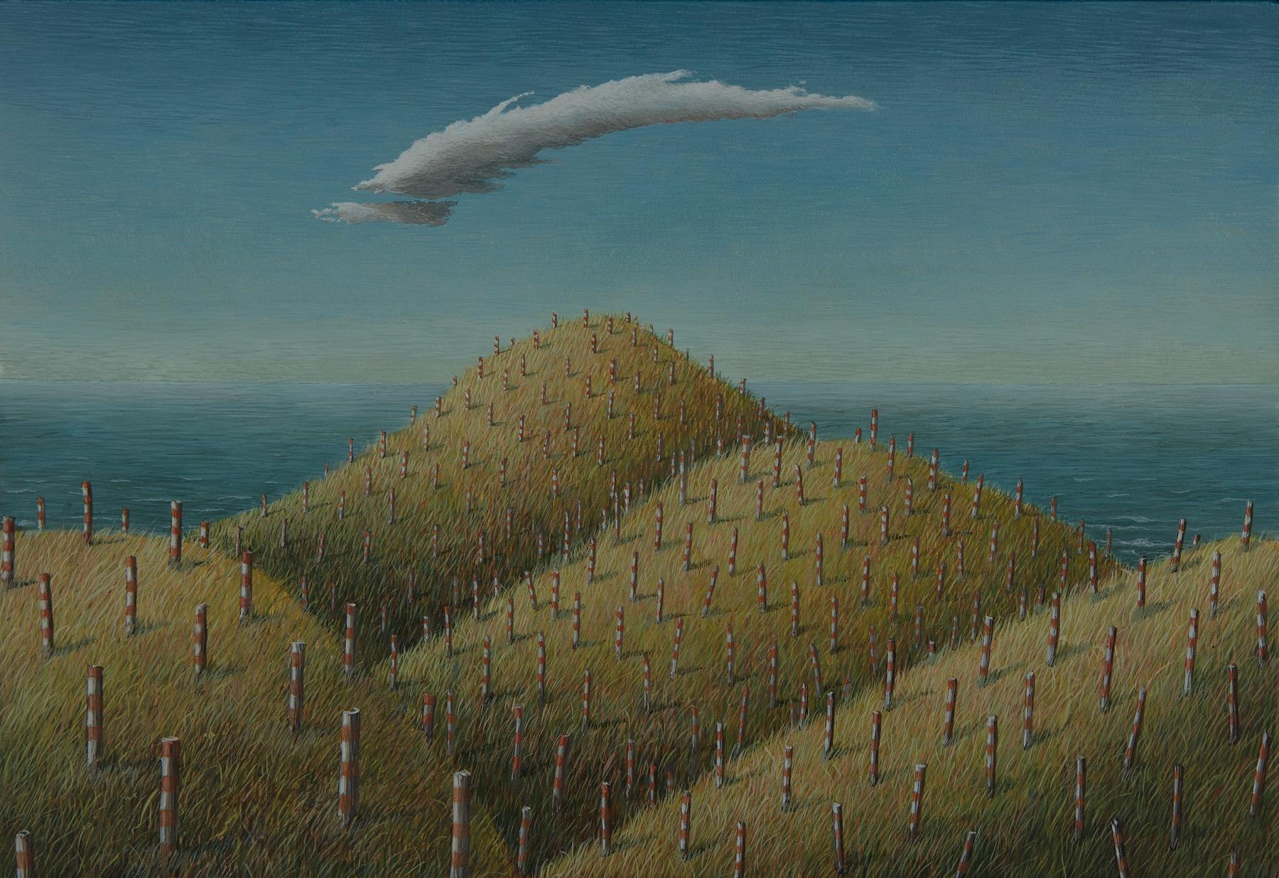 Four Hills - original surrealist natural landscape realist modern oil painting
