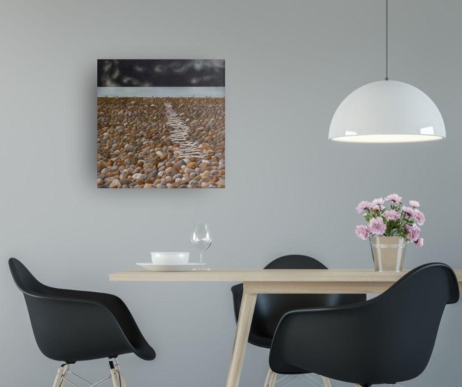 Path -original realism seascape -landscape oil painting - contemporary artwork - Painting by Anna Geerdes