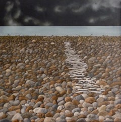 Path -original realism seascape -landscape oil painting - contemporary artwork