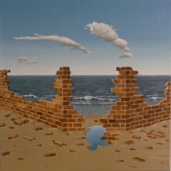 Seabreach II - original realism seascape - oil painting - contemporary artwork