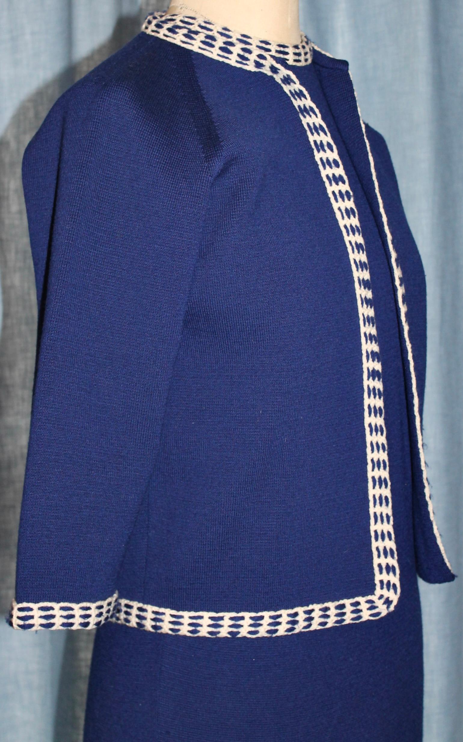 Anna Giovannozzi Dunkelblaue Jacke und Tageskleid im Zustand „Gut“ im Angebot in Sharon, CT