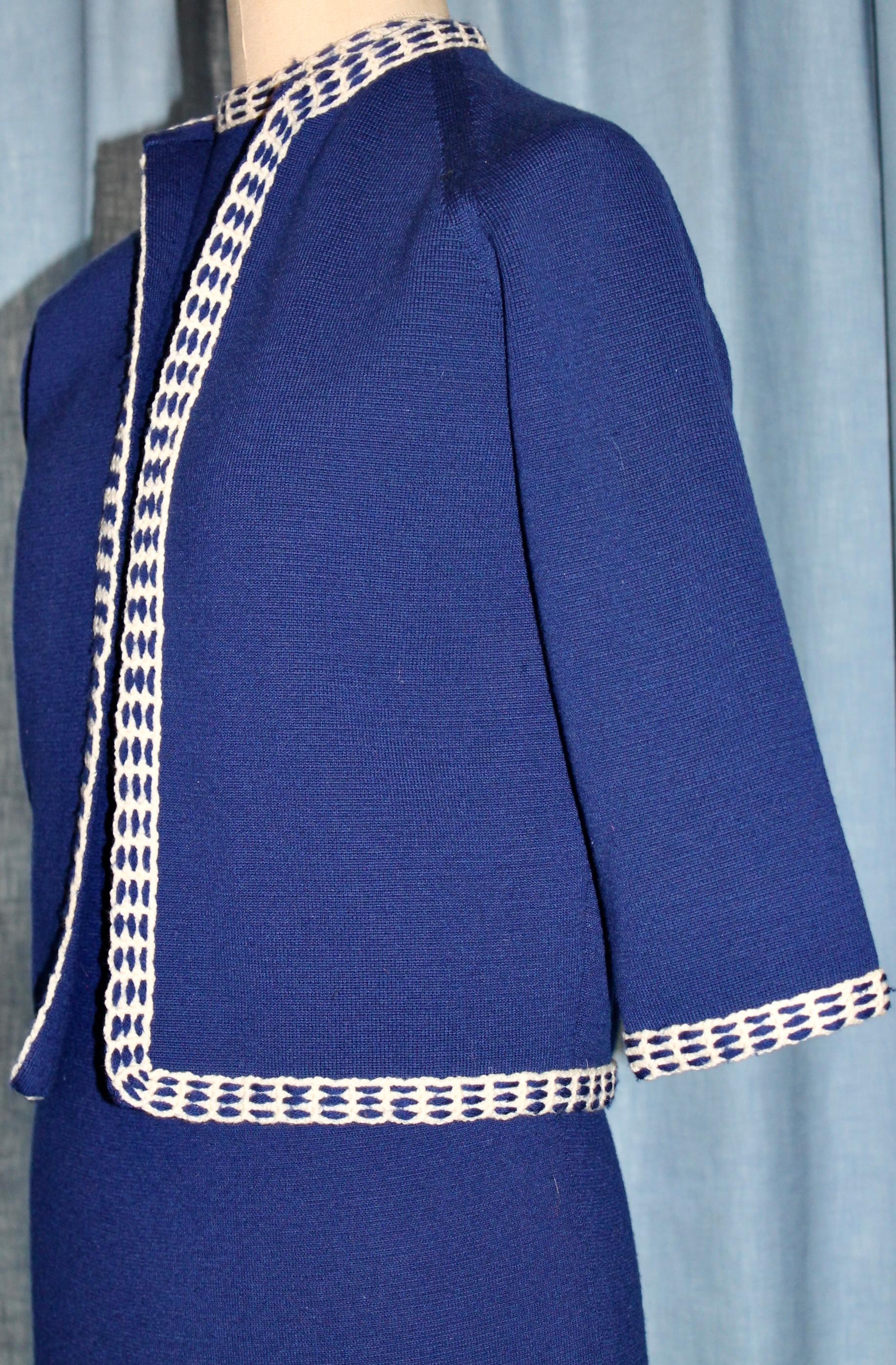 Anna Giovannozzi Dunkelblaue Jacke und Tageskleid im Angebot 3