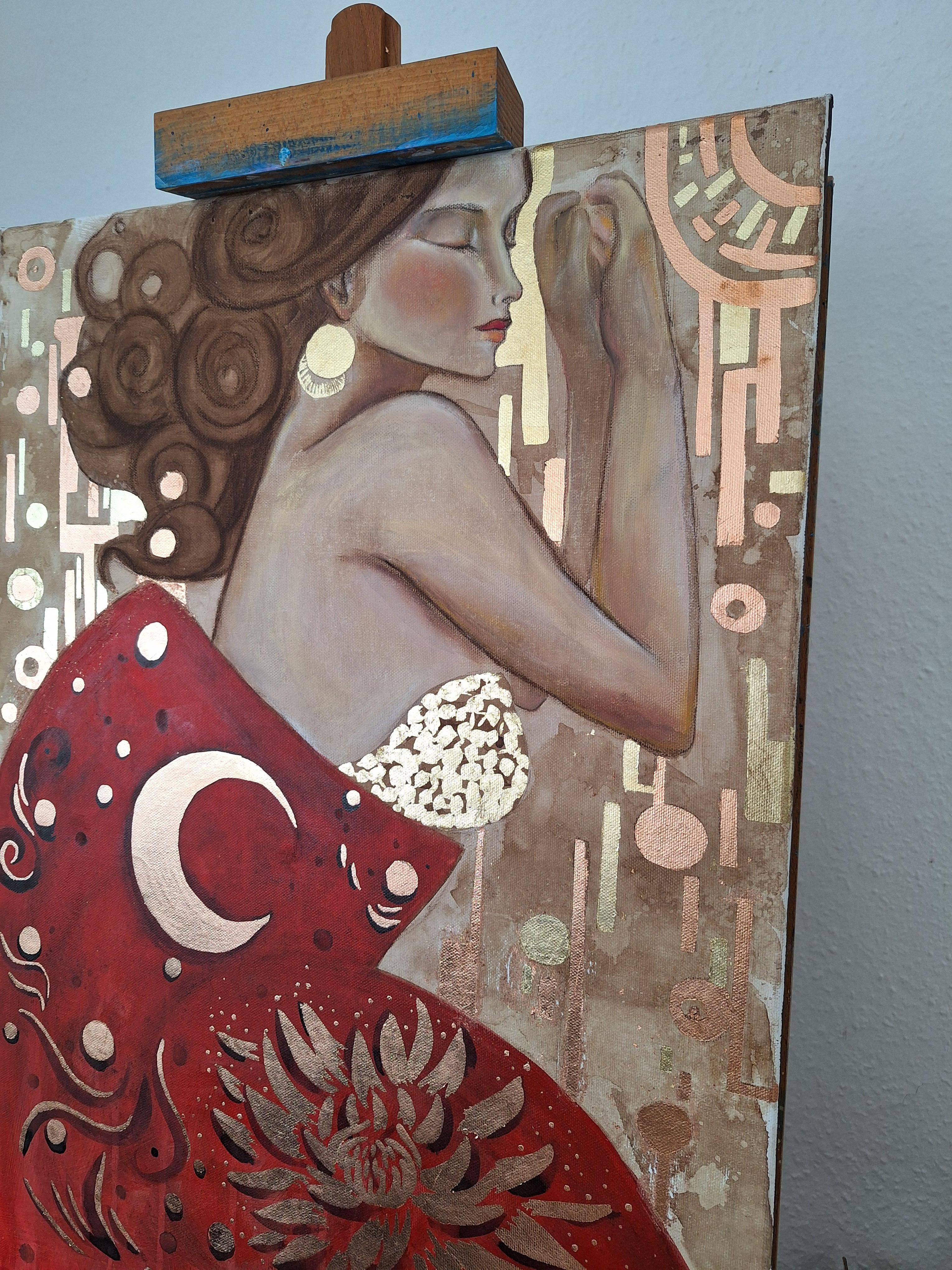 Ho fatto un sogno  L'incontro tra la Luna e il Sole - Painting di Anna Goldbrook