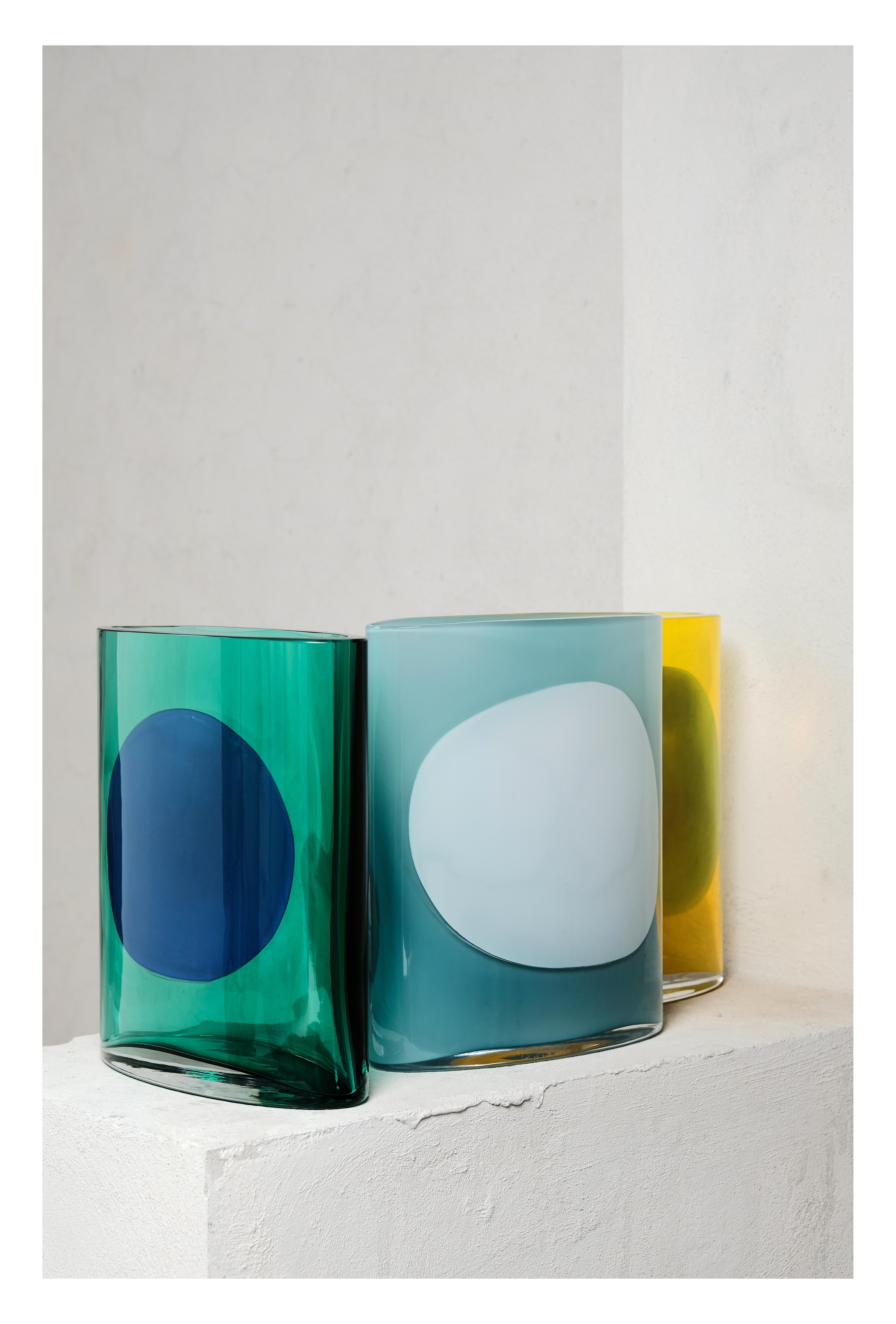 Anna Green Big Isla Glass Vase In New Condition For Sale In San Andreas Atoto, MX