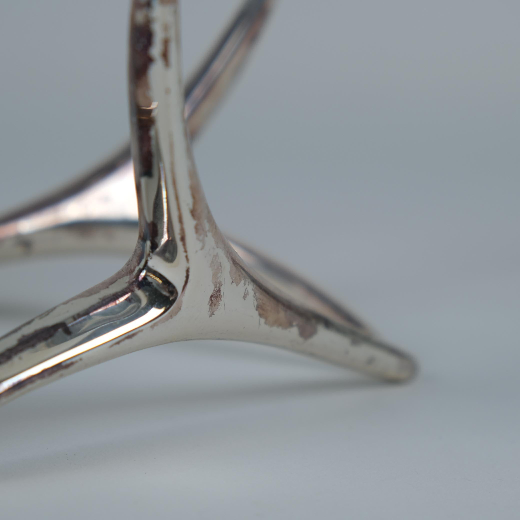 Mid-20th Century Anna Greta-Eker Reindeer Antler Candleholder in Silver, 1960s For Sale
