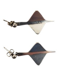 Anna Greta Eker Sterling Silver Modernist Earrings #22629