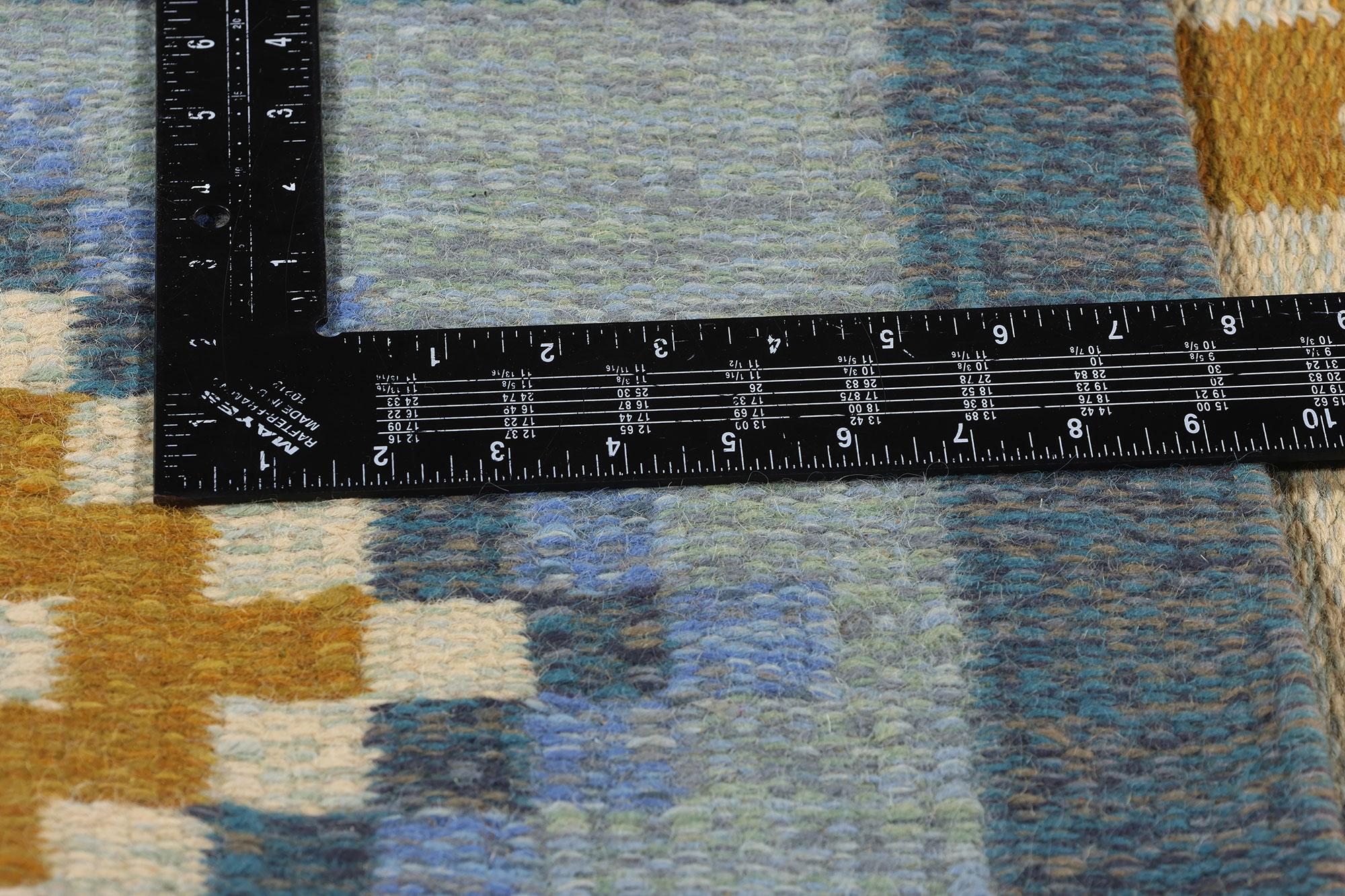 Wool Anna-Greta Sjöqvist Vintage Swedish Scandinavian Röllakan Rug, 5'05 x 8'00 For Sale