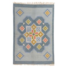Anna-Greta Sjöqvist Tapis scandinave suédois vintage Röllakan, 5'05 x 8'00