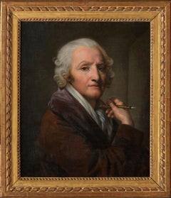 Portrait of Jean-Baptiste Greuze, painted on linen by his daughter Anna Greuze