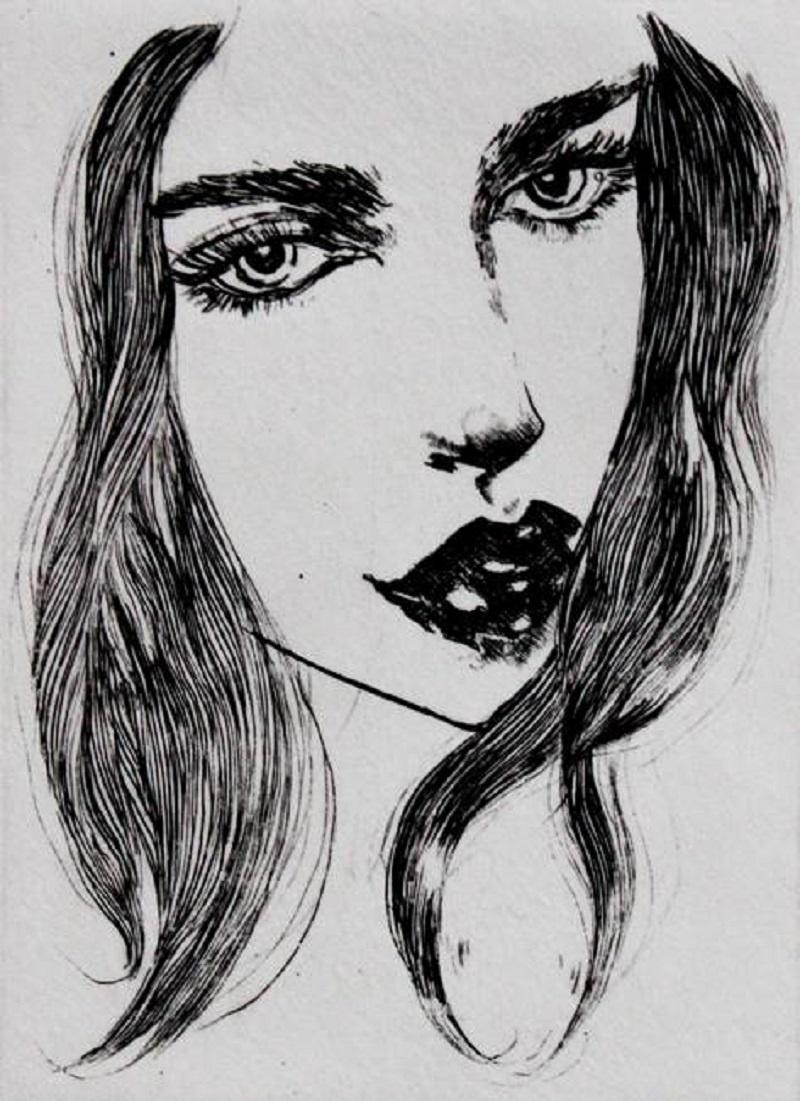 Anna Halarewicz Figurative Print – She - XXI Jahrhundert, Radierung, Modedruck, Frauen