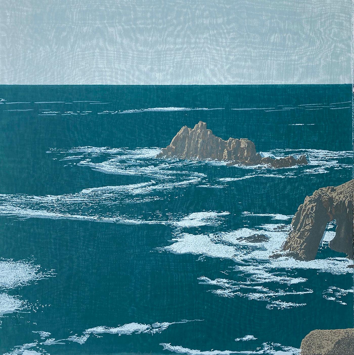 Land's End: Cornish Coastal Path, Anna Hartley, Landscape print, Screen print  - Contemporary Print by Anna Harley 