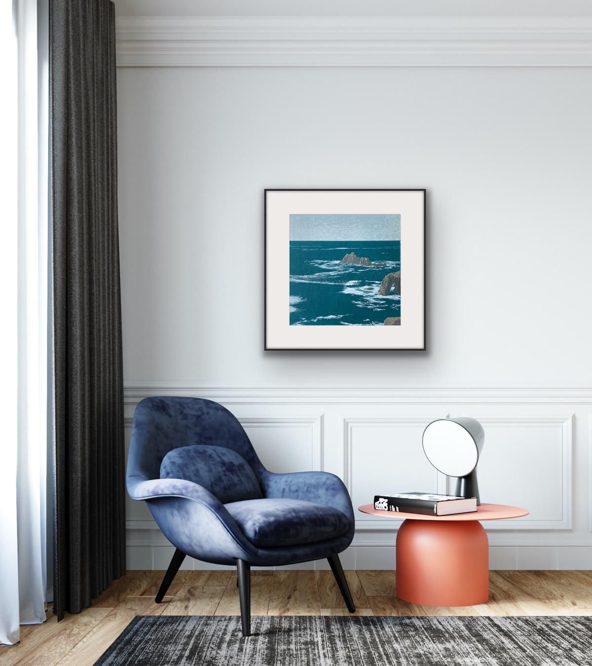 Anna Harley
Land’s End: Cornish Coastal Path Series
Limited Edition Screen Print
Hand signed by the artist 
Edition of 30
Sheet size H 56 x W 56 x D 0.1cm
Sold Unframed
Please note that the insitu images are purely an indication of how a piece may